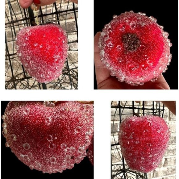 VTG Artificial Faux Beaded Sugar Frosted Fruit Apples Christmas Ornament… - Picture 10 of 12